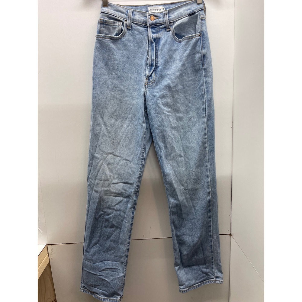 Cello Womens High Rise Straight Leg Light Wash Denim Jeans WV17933RS-LT Size 1